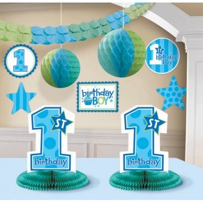1st Birthday Boy Decoration Kit 10ct