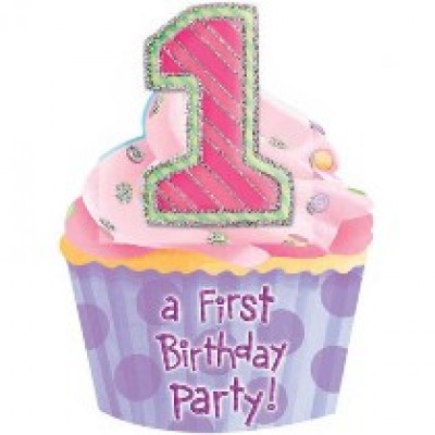 1st Birthday Pink Jumbo Invitation