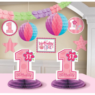 1st Birthday Girl Decoraton Kit 10ct