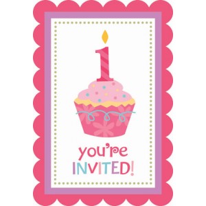 Sweet Little Cupcake Girl Postcard Invitations