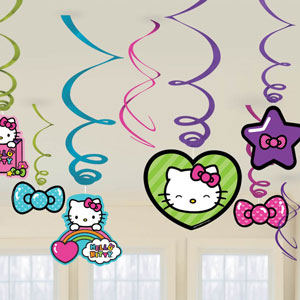 Hello Kitty Foil Swirl Decoration