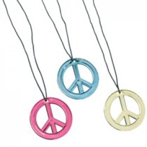 Neon Peace Sign Necklaces 12ct